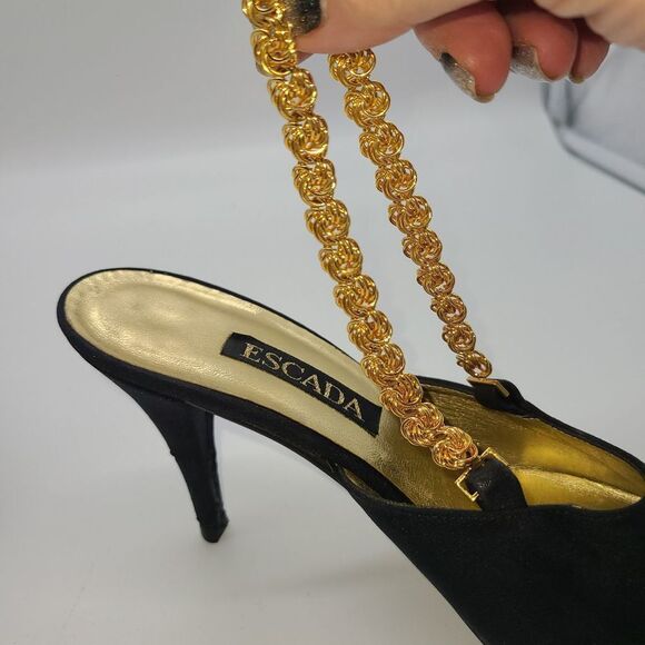 Escada Black and Gold Women's Shoes - Picture 14 of 15